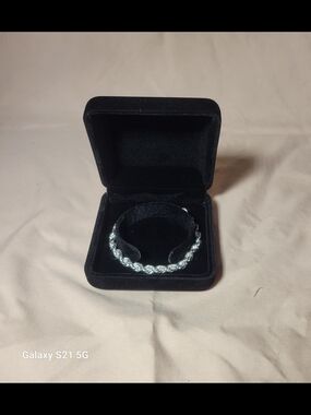 Braided Silver-Tone Women's Bracelet